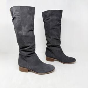[Steve Madden] Gray Pondrosa Suede Leather Tall Knee High Slouchy Boots Size 9